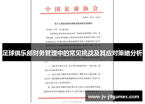 足球俱乐部财务管理中的常见挑战及其应对策略分析 足球俱乐部财务管理中的常见挑战及其应对策略分析